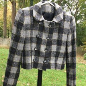 Double Breasted G&B Checker Wool Casual Jacket